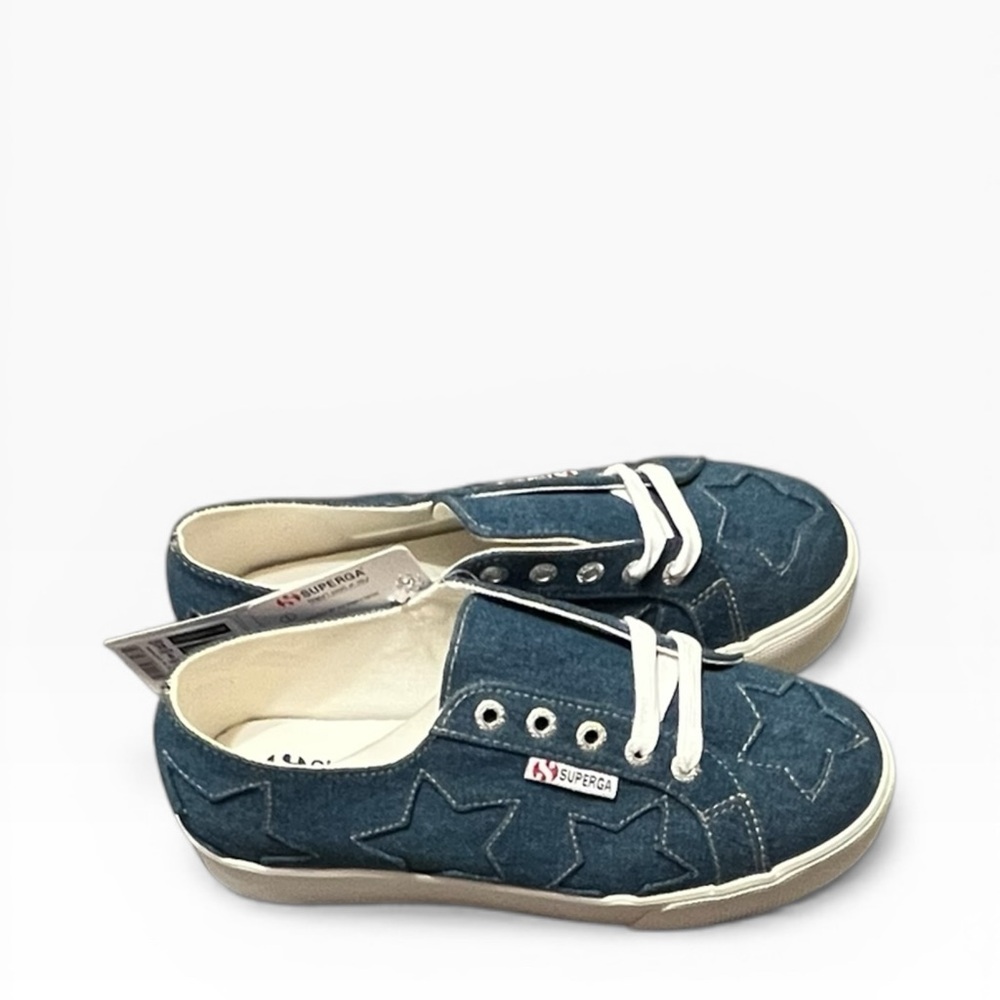 Superga Lizzy VD Ligt Platform Sneakers Womens US 7.5 Denim Patchwork NIB - Picture 9 of 10